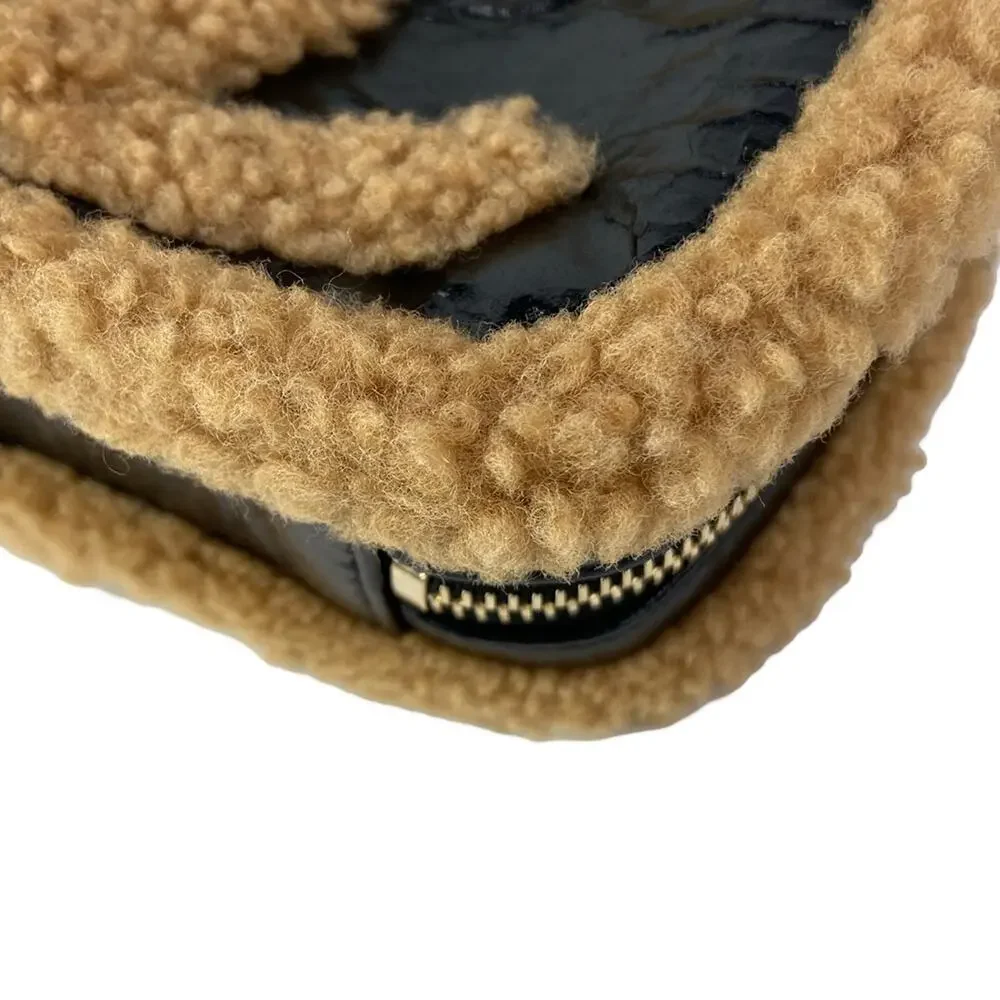Chanel CC Fan Bum Bag Black Light Brown